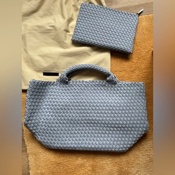 Naghedi Light Blue Woven Tote Bag - Picture 12 of 16